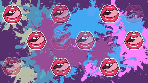 Vibrant Pop Art Lips with Colorful Splash Background
