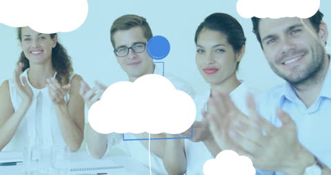 Successful Team Applauding in a Modern Tech Environment