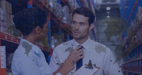 Team Collaboration in Warehouse with Global Logistics Focus