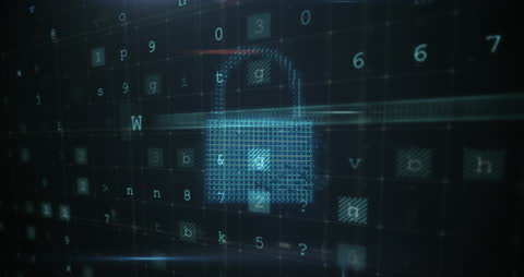 Futuristic Padlock Hologram Representing Digital Security