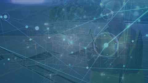 Abstract Network Connections Overlapping with Technology