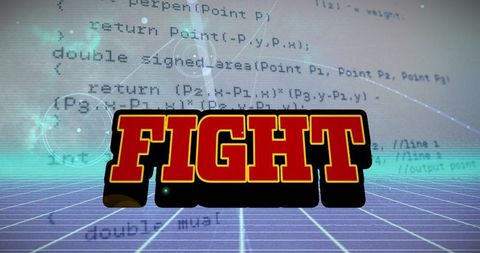 FIGHT Text over Digital Data Processing Interface