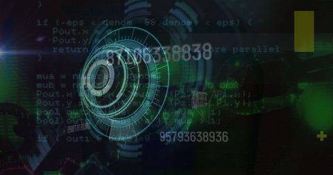 futuristic hud with code and numeric sequence in digital interface - Download Free Stock Images Pikwizard.com