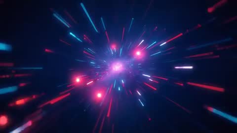 Neon Warp-Speed Tunnel with Magenta Core and Cyan-Red Light Streaks - Motion Background