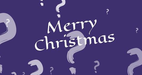 Elegant merry christmas with purple question mark design