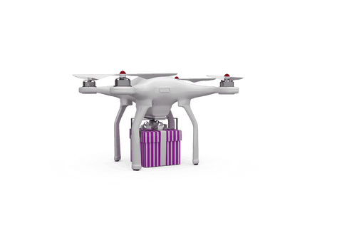 Drone Delivering Gift Packaging Isolated Transparent Background - Download Free Stock Videos Pikwizard.com