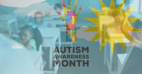 Colorful Autism Awareness Concept in Classroom Setting