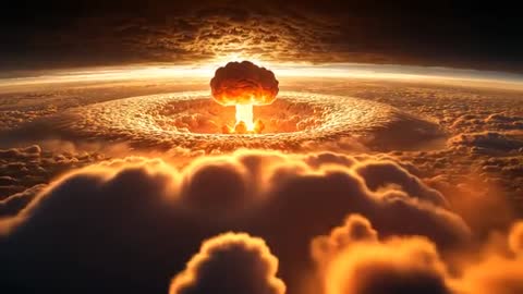 Epic Atomic Blast With Shockwave in Dramatic Skyscape