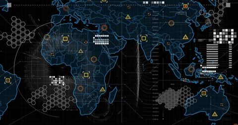 Futuristic Digital World Map with Global Network Connection - Download Free Stock Images Pikwizard.com