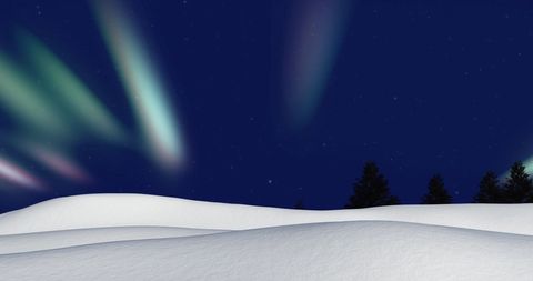 Enchanting winter wonderland with aurora borealis
