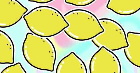 Colorful Lemon Pattern on Vivid Background