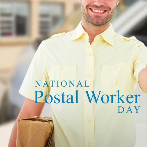 celebrating national postal worker day with friendly delivery man - Download Free Stock Templates Pikwizard.com