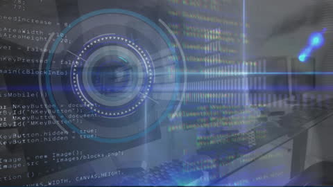 Digital Security Concept with Data Processing Overlay