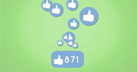 Rising Social Media Likes on Green Background Illustration - Download Free Stock Images Pikwizard.com