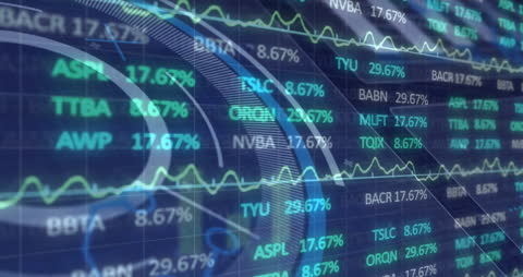 Dynamic Financial Charts and Data with Businesswoman in Background