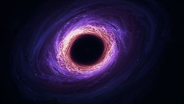 Cosmic swirl: majestic accretion disk around vibrant black hole