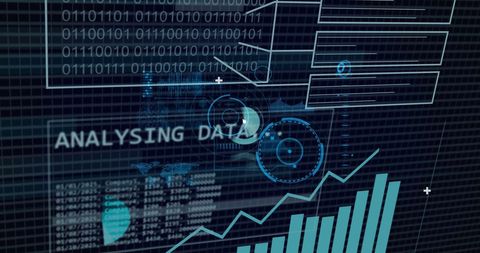 Futuristic Financial Data Processing Display with Binary Codes - Download Free Stock Images Pikwizard.com