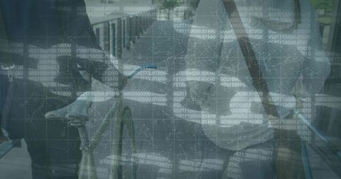 Urban Cycling Enhanced with Futuristic Digital Overlay