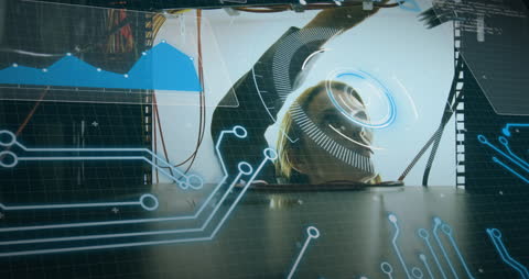 AI Technology Interface with Networking Graphics