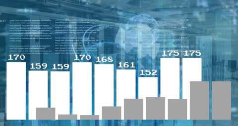 Digital Data Analytics Concept with Bar Graphs