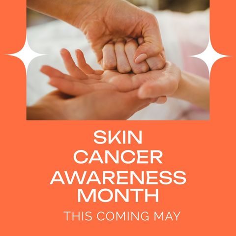 Skin Cancer Awareness Month Text With Hand Massage Background - Download Free Stock Templates Pikwizard.com