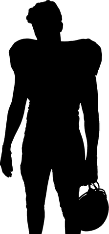 Transparent american football player holding helmet icon