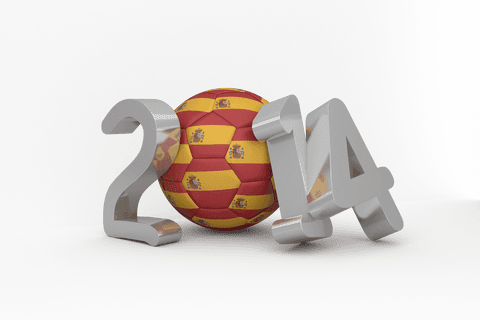 2014 transparent football with spanish flag illustration