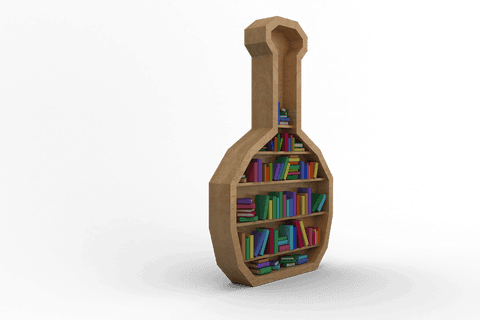 Transparent Geometric Wooden Bookshelf Pattern Filled with Vibrant Books - Download Free Stock Videos Pikwizard.com