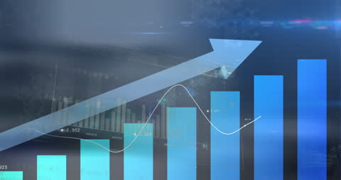 Digital Financial Growth With Ascending Arrow and Data Trends