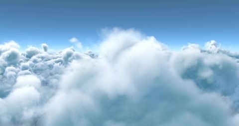 Dreamlike Aerial View of Expansive Billowing Cumulus Clouds