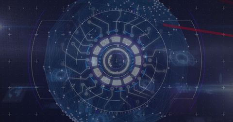 Futuristic Digital Interface with Data Processing Elements on Dark Background - Download Free Stock Images Pikwizard.com