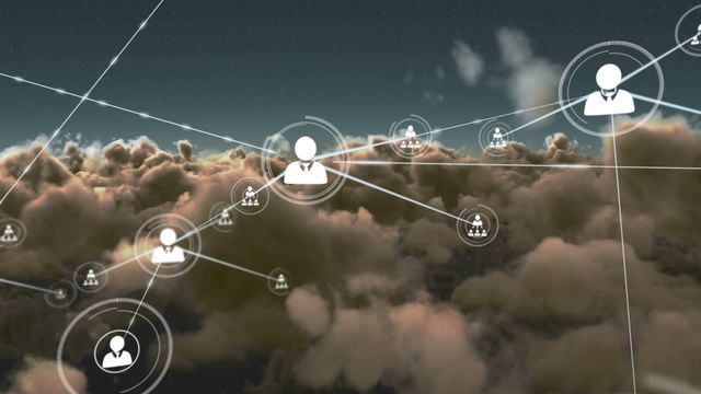 Visualization represents the concept of global networking and digital communication, ideal for technology-focused projects, presentations on cloud computing, data exchange, and information flow. Suitable for illustrating networks in businesses, social media platforms, and connectivity-related services.