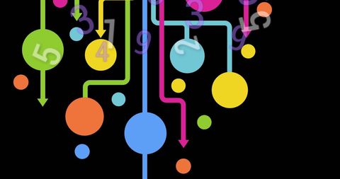 abstract digital network with colorful circuit blobs and numbers - Download Free Stock Images Pikwizard.com