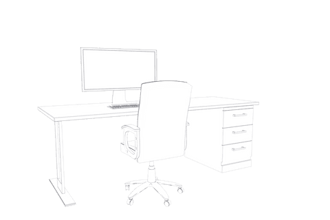 transparent vector desk with computer and office chair - Download Free Stock Videos Pikwizard.com