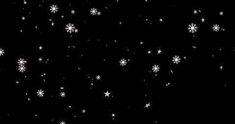 Festive Snowflakes and Stars on Black Background - Download Free Stock Images Pikwizard.com
