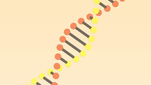 Abstract DNA Strand with Colored Nodes on Pink Background