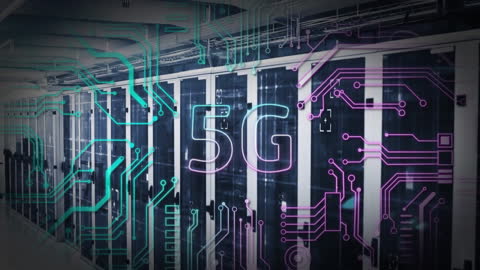 Futuristic 5G Technology Concept in Data Center
