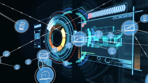 Futuristic Digital Network Interface with Technology Connections