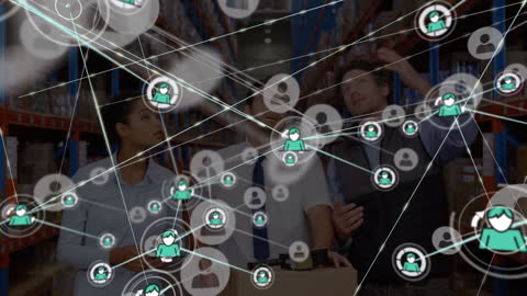 Digital Connectivity Concept in Warehouse Business Presentation