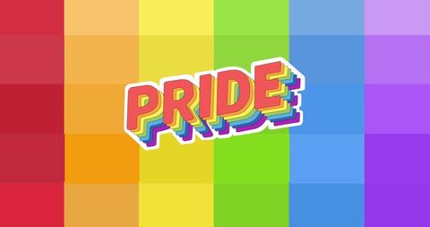 vibrant pride text on rainbow background for lgbtq celebration - Download Free Stock Images Pikwizard.com