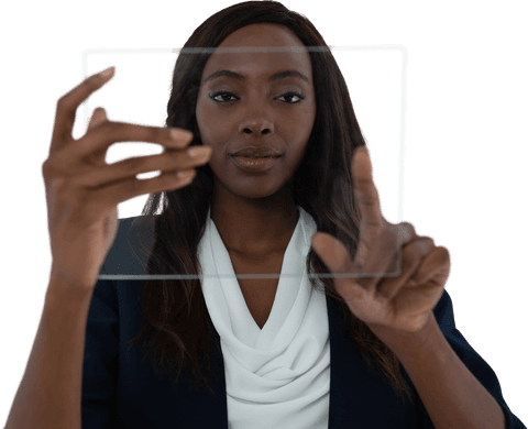 transparent interface interaction by female professional in business attire - Download Free Stock Videos Pikwizard.com