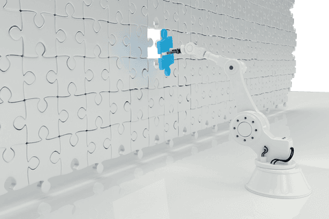 robotic arm aligning puzzle pieces on transparent background - Download Free Stock Videos Pikwizard.com