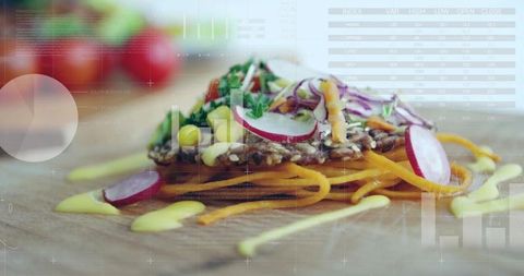 Artisan multigrain crispbread with fresh vegetables