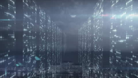 Cyberpunk Industrial Urban Skyline at Night