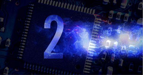 Digital Countdown Animation on Computer Chip - Download Free Stock Images Pikwizard.com