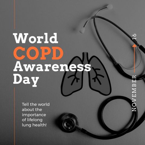 World copd awareness day health promotion banner