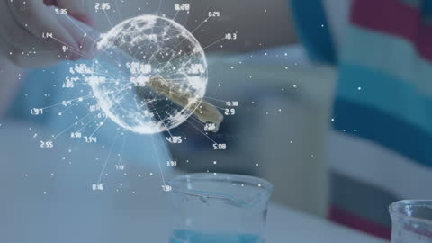 Global Data Technology Concept Over Lab Scene