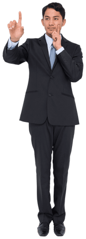Business Professional Pointing Thoughtfully on Transparent Background - Download Free Stock Videos Pikwizard.com