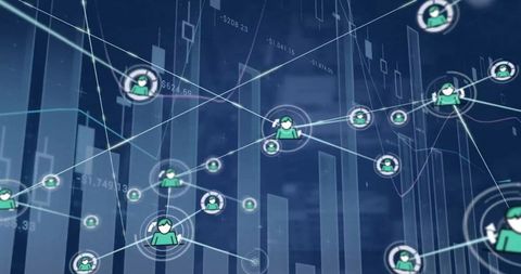 Global Network of People Icons Over Financial Data Visualization - Download Free Stock Images Pikwizard.com