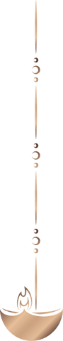 Elegant rose-gold divider with 3d beads and flame element transparent